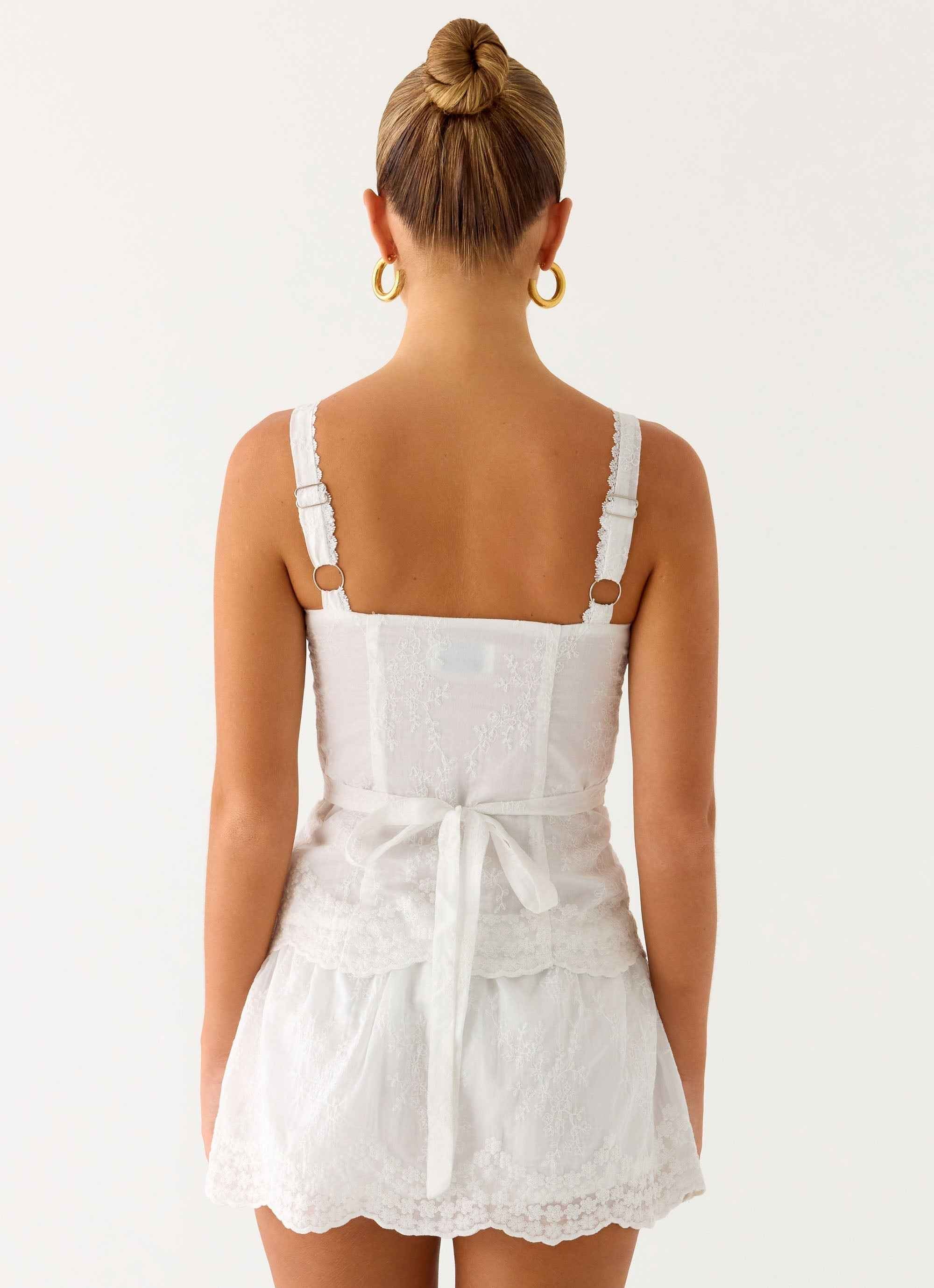 Addictive Mini Dress - White Lace Corset