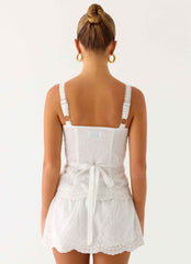 Addictive Mini Dress - White Lace Corset