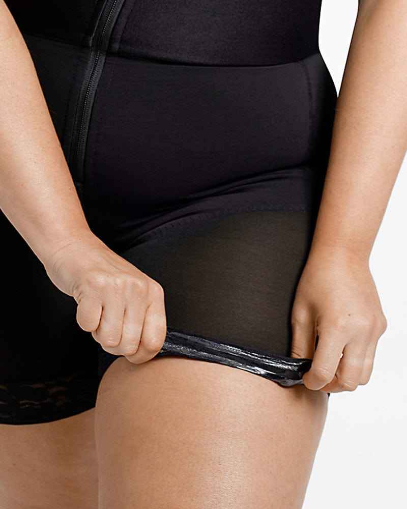 Bare Essentials Midi Bodysuit - Black Lace Shaping