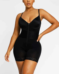 Bare Essentials Midi Bodysuit - Black Lace Shaping
