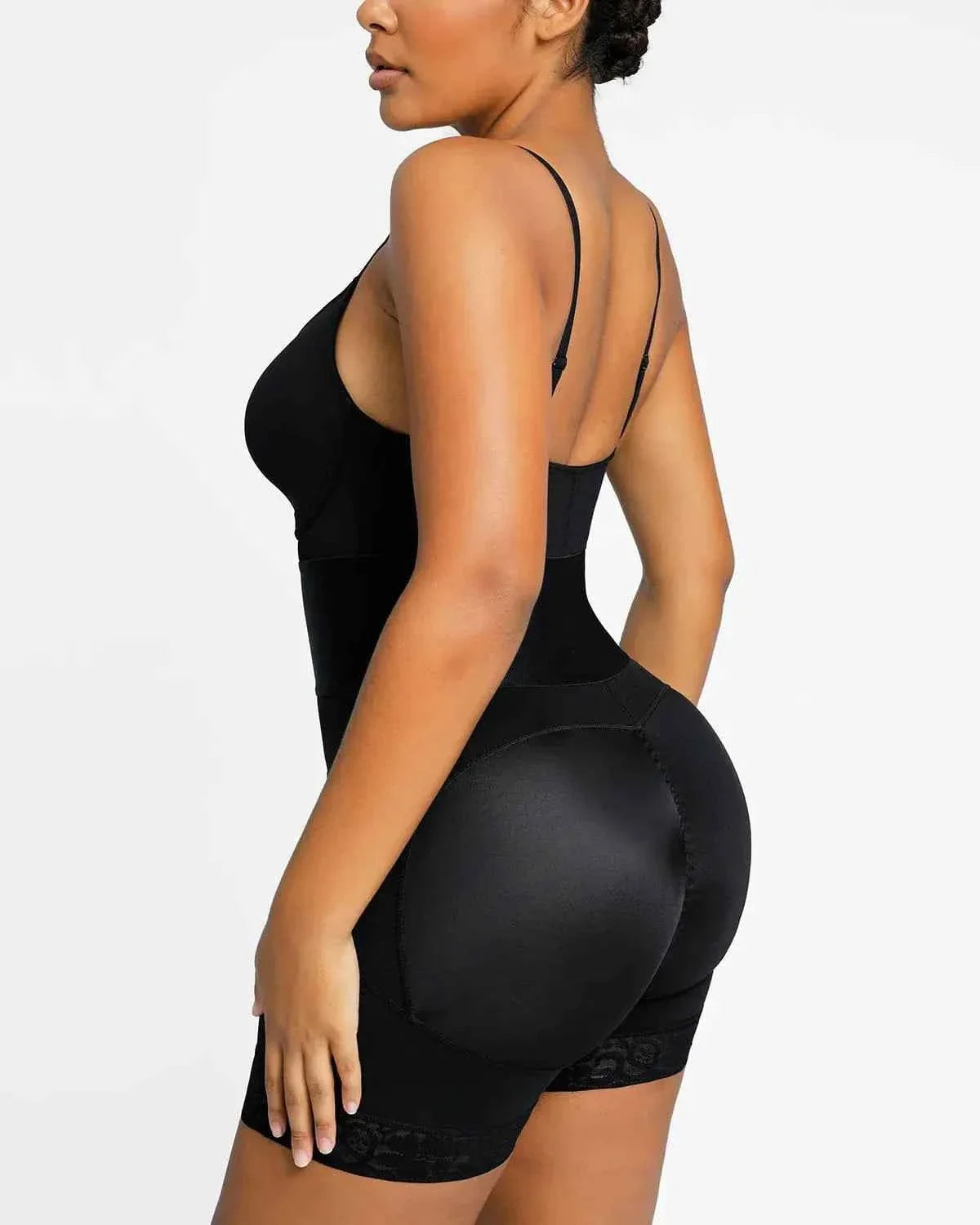Bare Essentials Midi Bodysuit - Black Lace Shaping