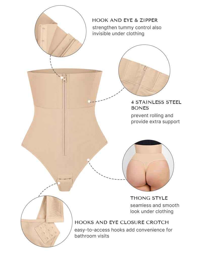 Bare Essentials High-Rise Thong - Black Sculpting Support