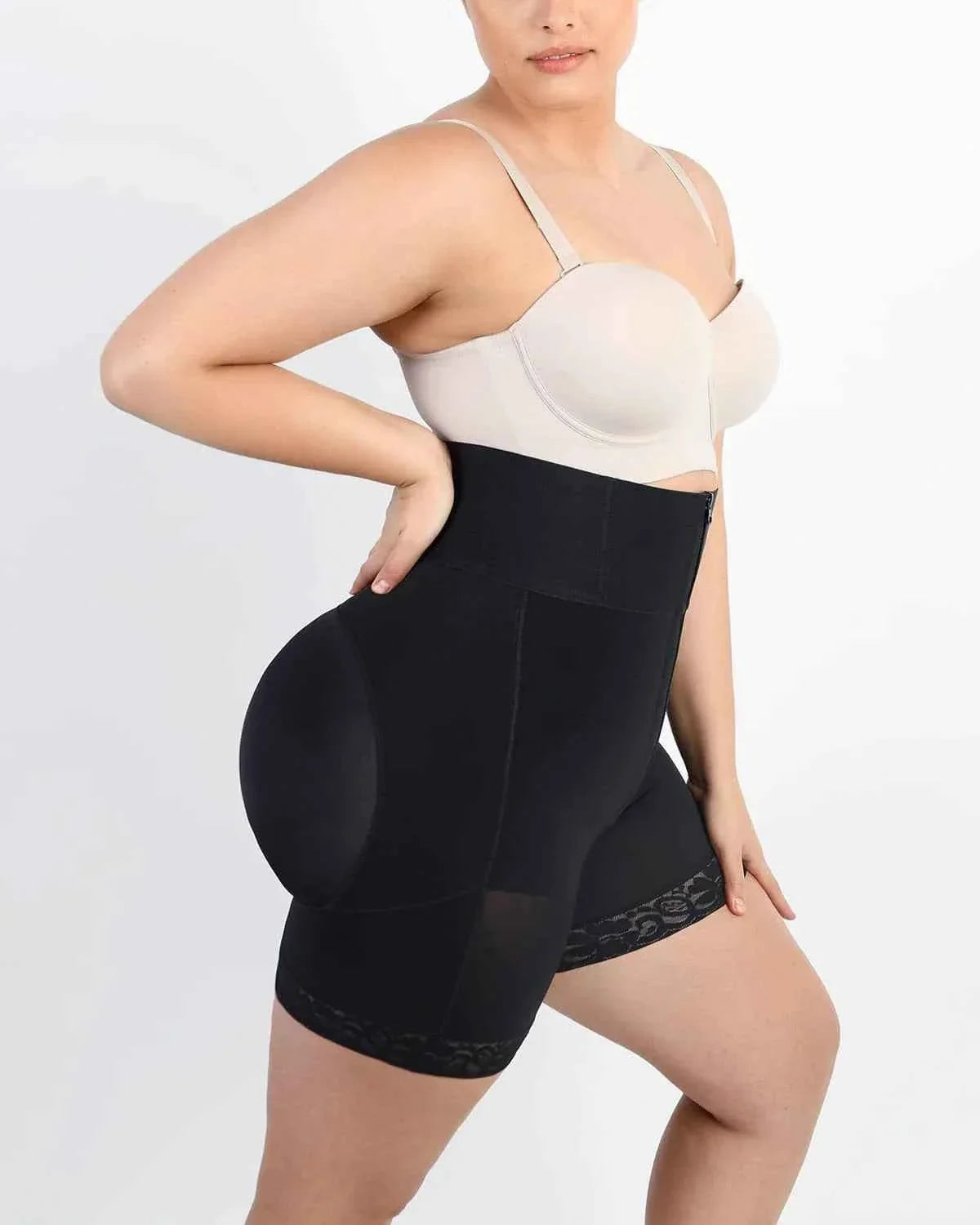 Bare Essentials High-Waist Shapewear Short - Black Lace