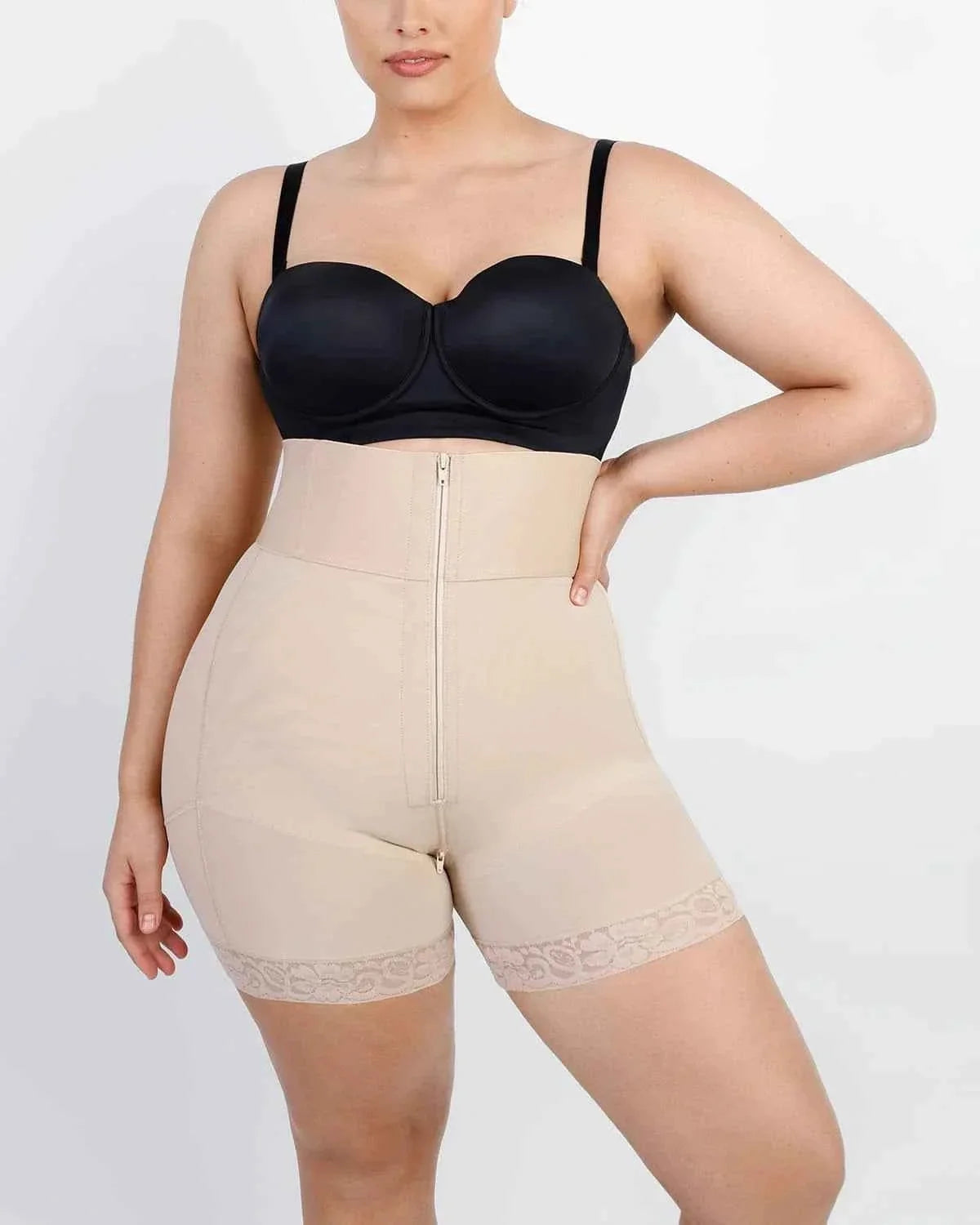 Bare Essentials High-Waist Shapewear Short - Black Lace