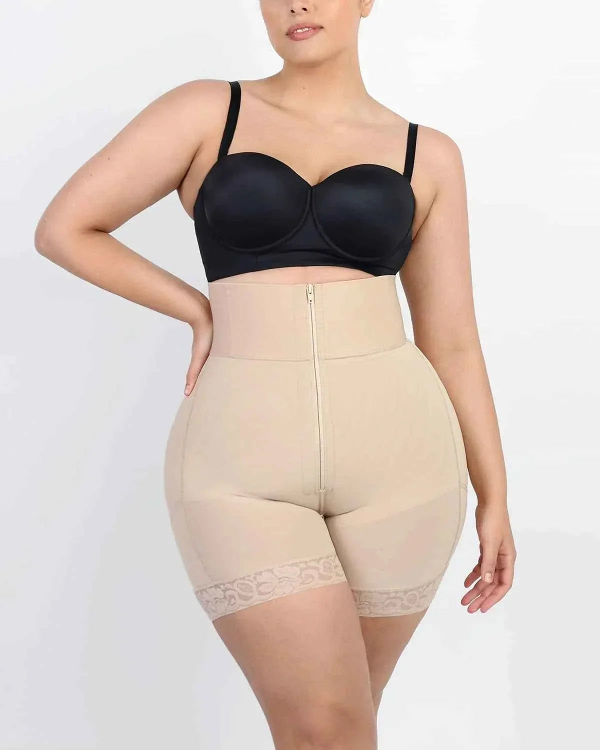 Bare Essentials High-Waist Shapewear Short - Black Lace