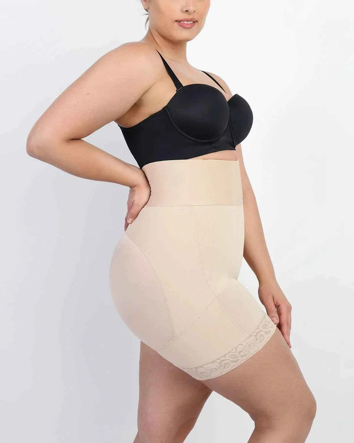 Bare Essentials High-Waist Shapewear Short - Black Lace