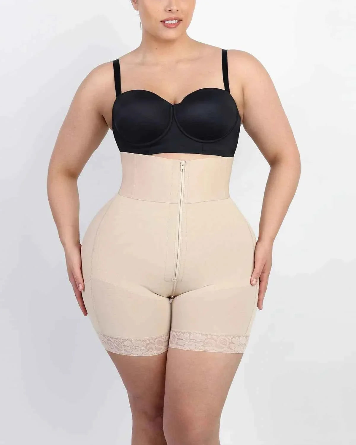 Bare Essentials High-Waist Shapewear Short - Black Lace