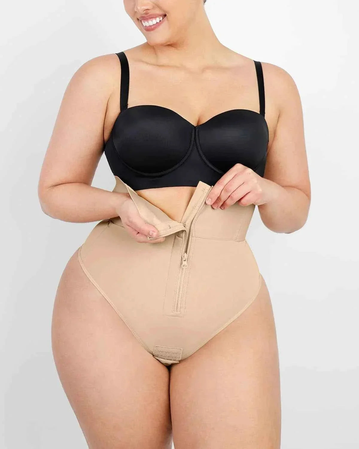 Bare Essentials High-Rise Thong - Black Sculpting Support