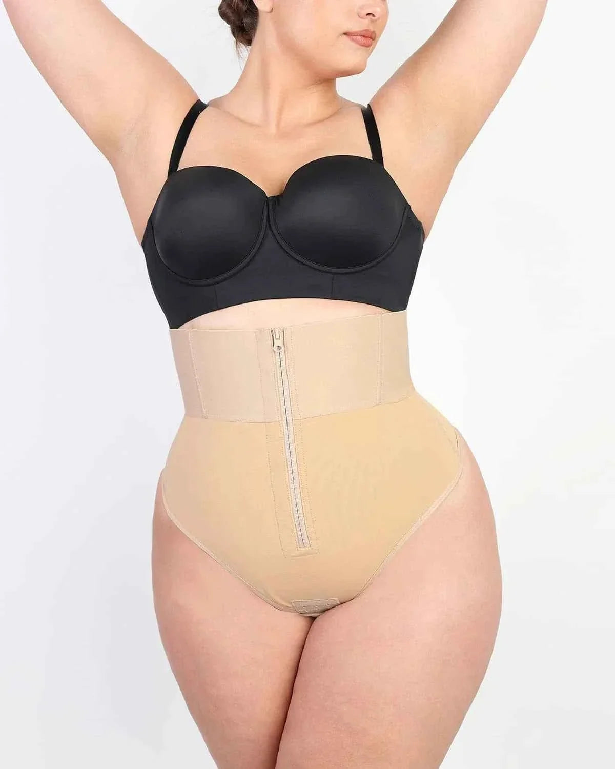 Bare Essentials High-Rise Thong - Black Sculpting Support