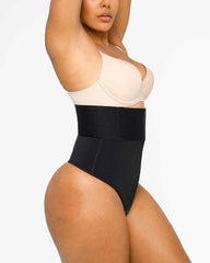Bare Essentials High-Rise Thong - Black Sculpting Support