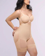 BOOT-YEAHâ„?High-Waisted Mini Dress - Polka Dot Lace
