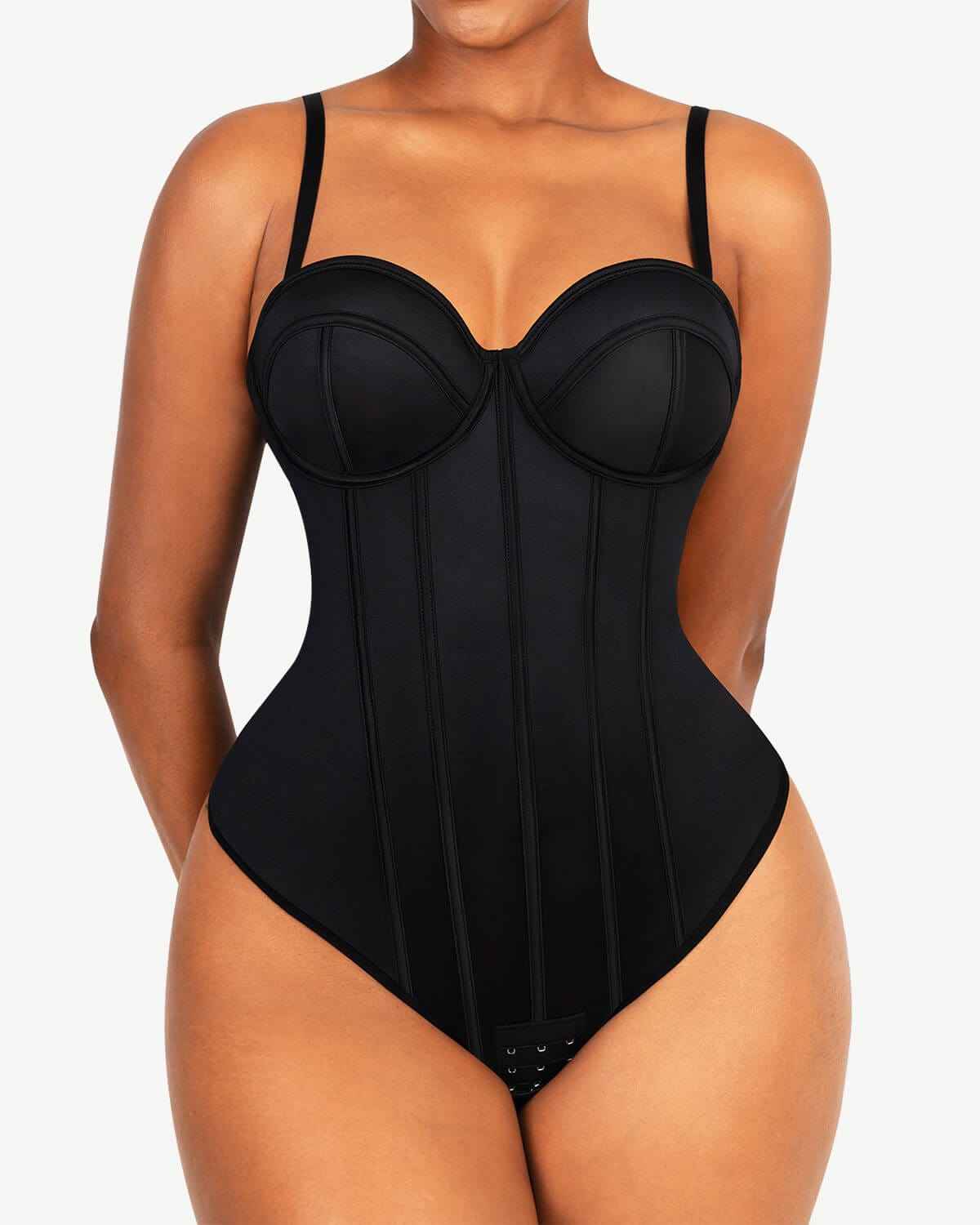 Bare Essentialsâ„?Midi Dress - Black Satin Underwire
