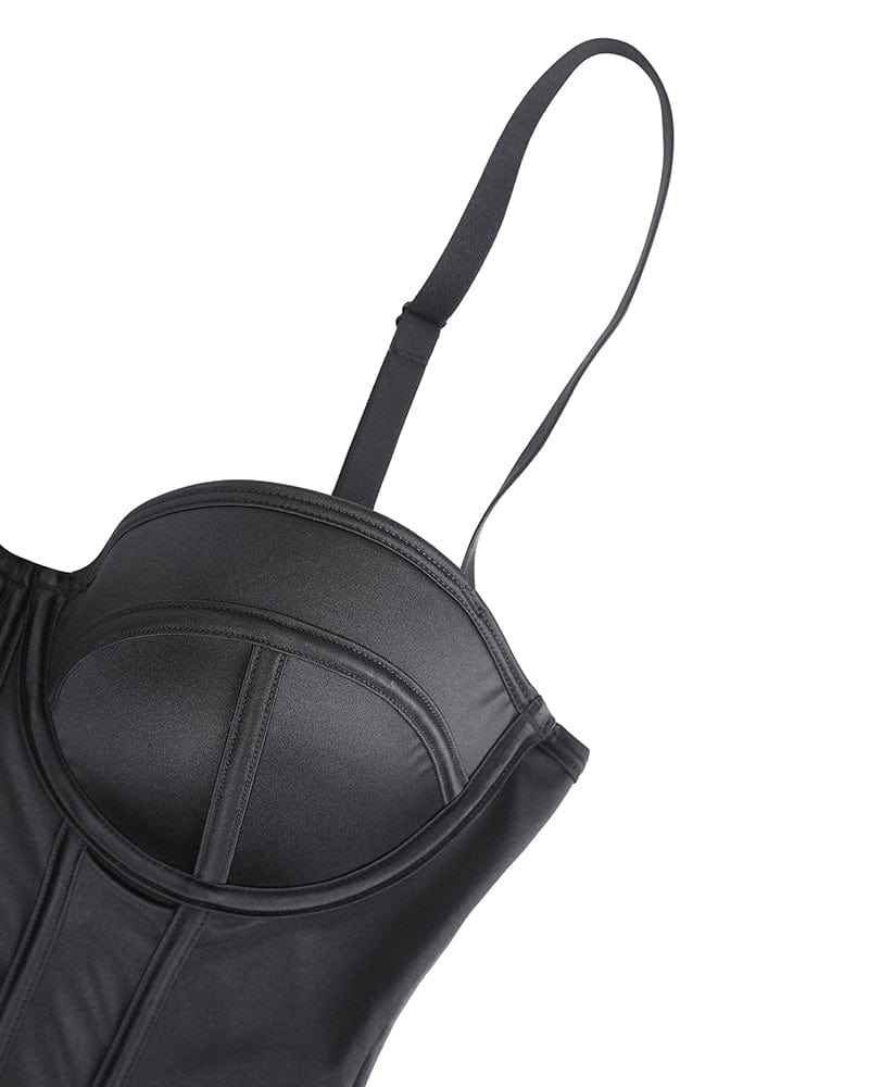 Bare Essentialsâ„?Midi Dress - Black Satin Underwire