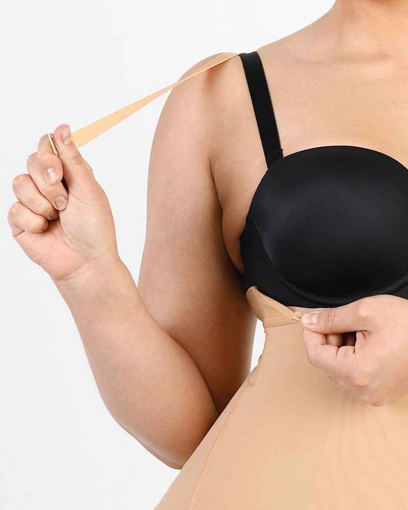 Bare Essentials Strapless Midi Shaper - Black Sculpting