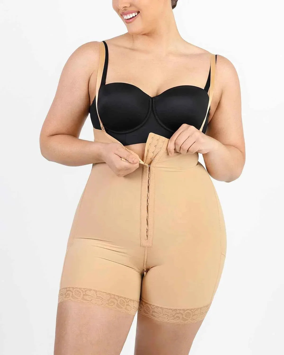Bare Essentials Strapless Midi Shaper - Black Sculpting