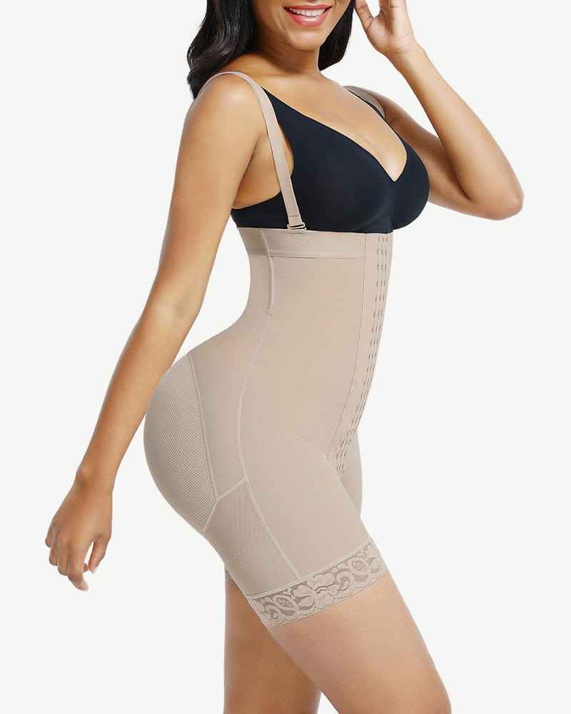 Bare Essentials Mini Dress - Black Lace Tummy Control