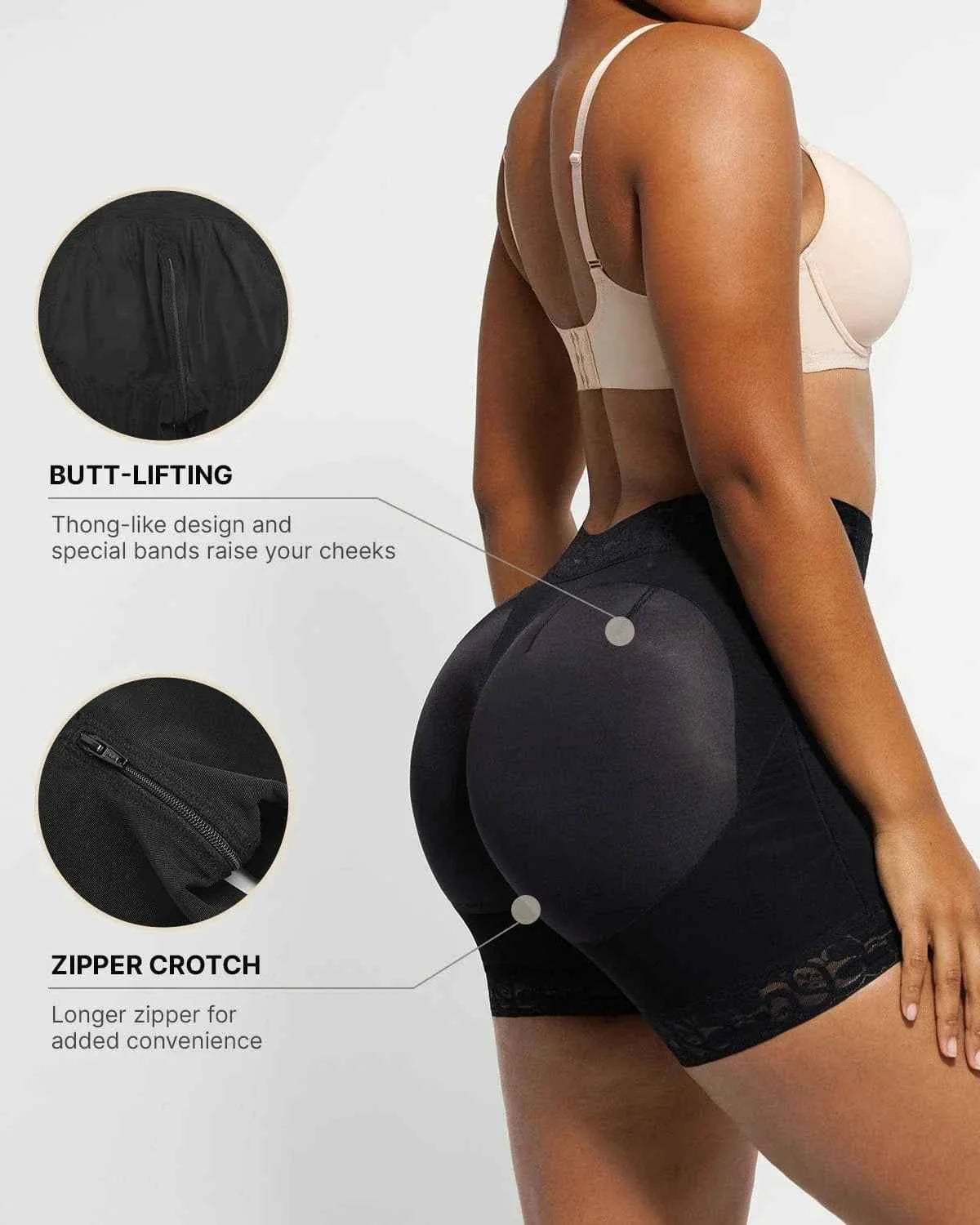 BOOT-YEAHâ„?AirSlim® Mid-Rise Shorts - Black Lace Compression