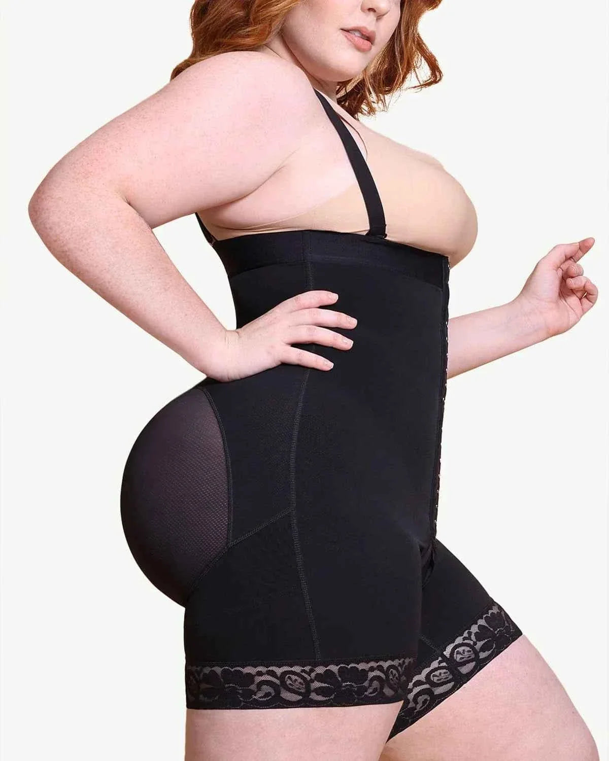Bare Essentials Mini Dress - Black Lace Tummy Control