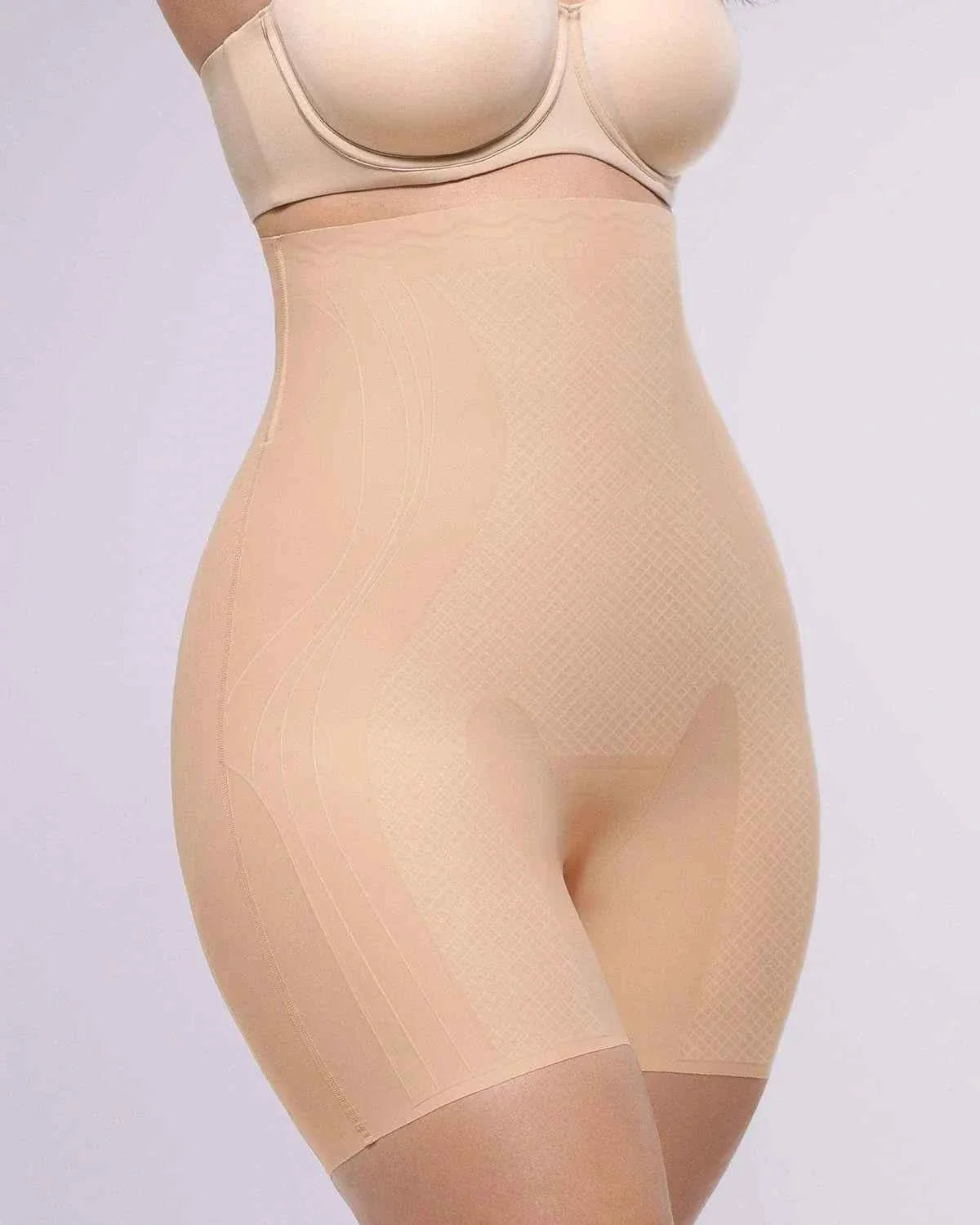 Bare Essentials Midi Shorts - Cream Tummy Control