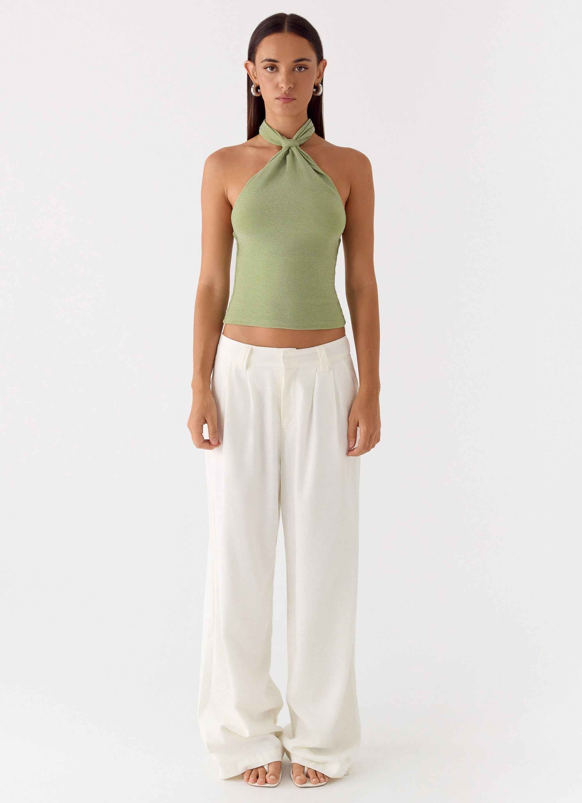 Amber Light Mini Dress - Sage Halter