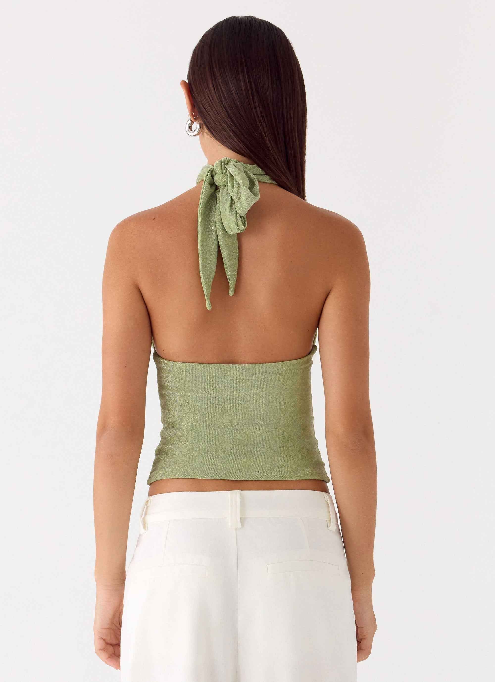 Amber Light Mini Dress - Sage Halter