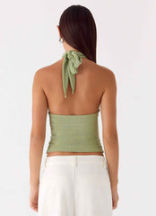 Amber Light Mini Dress - Sage Halter