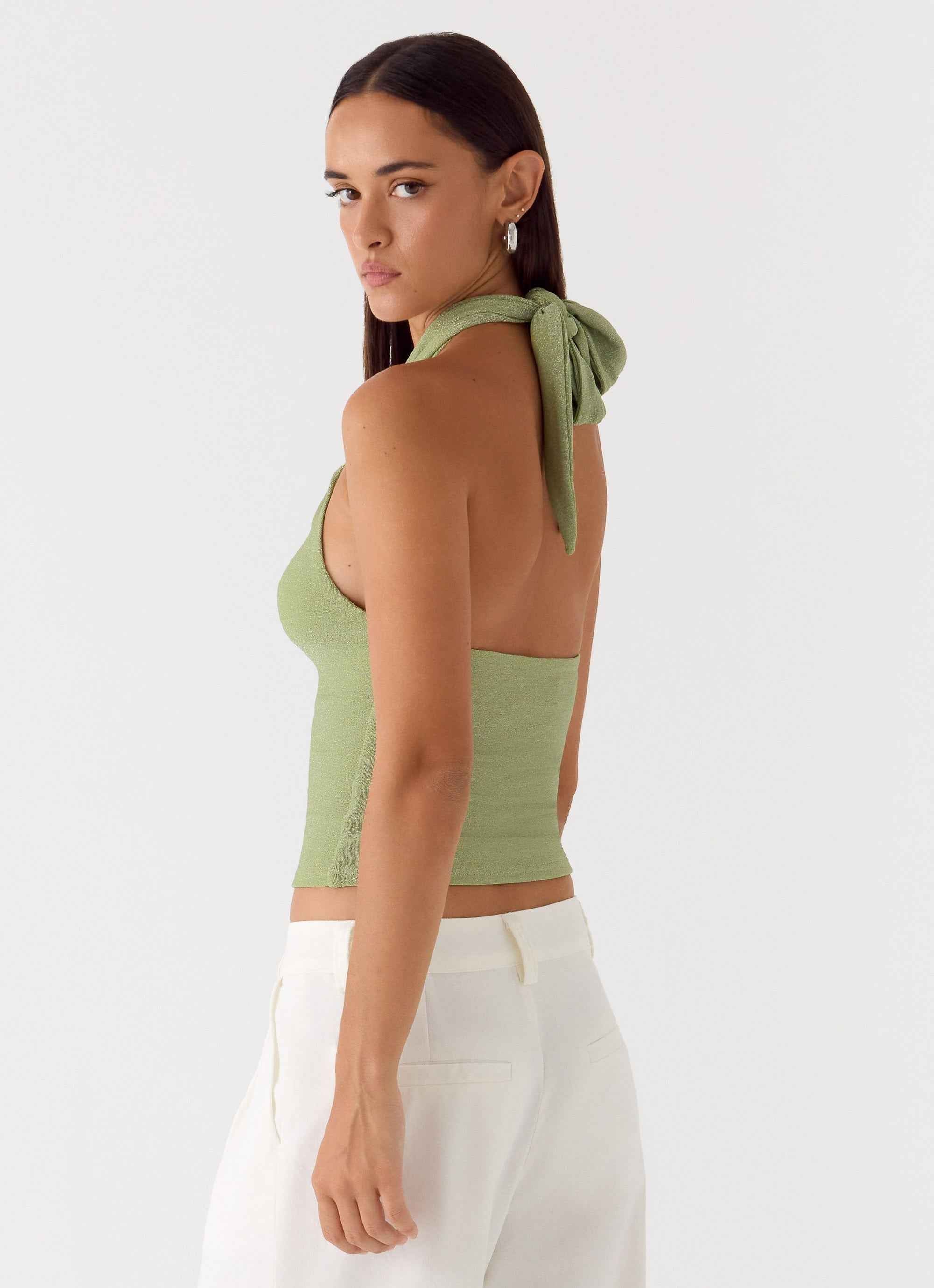 Amber Light Mini Dress - Sage Halter