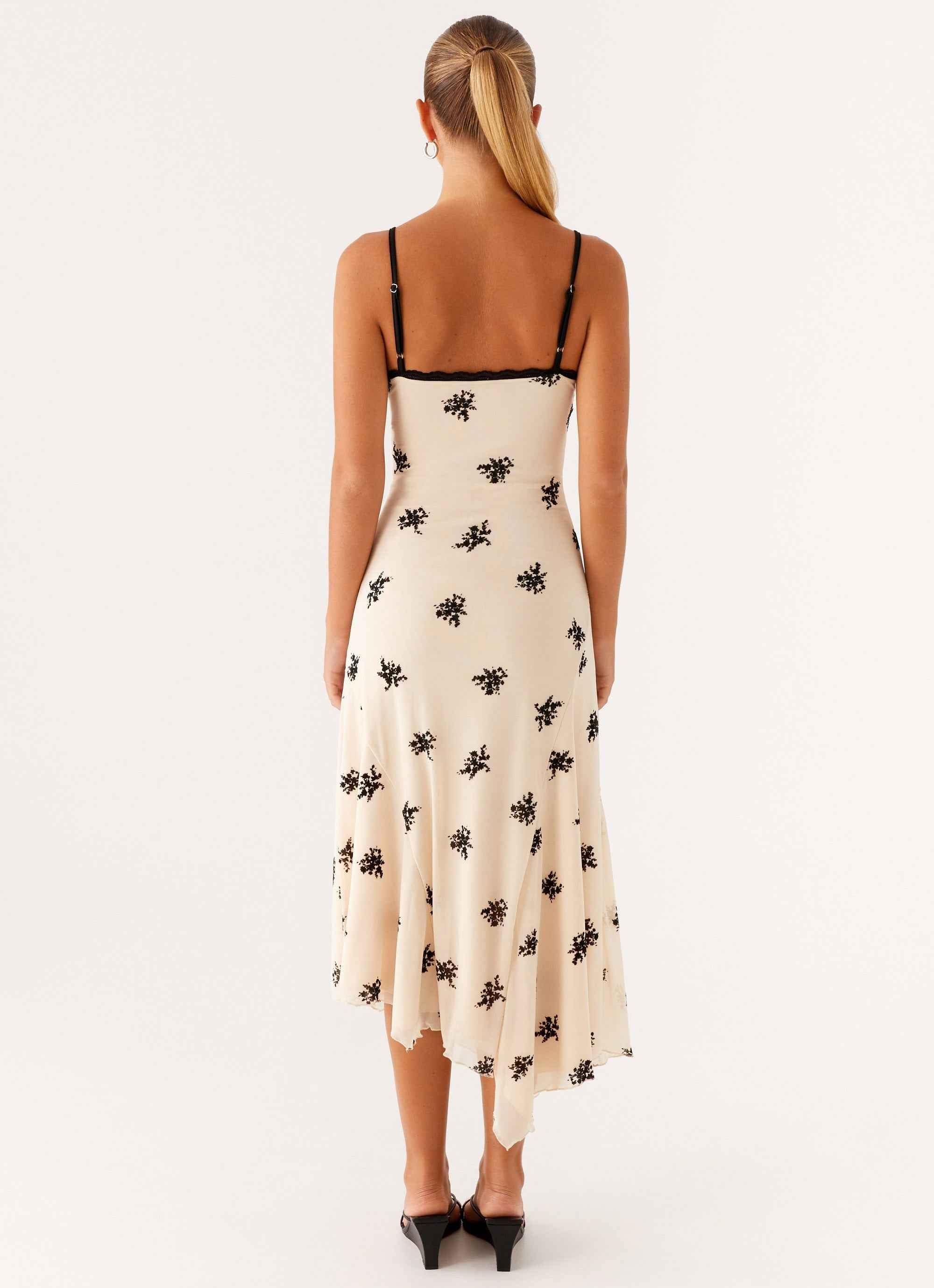 Amelia Maxi Dress - Nude Floral Embroidery