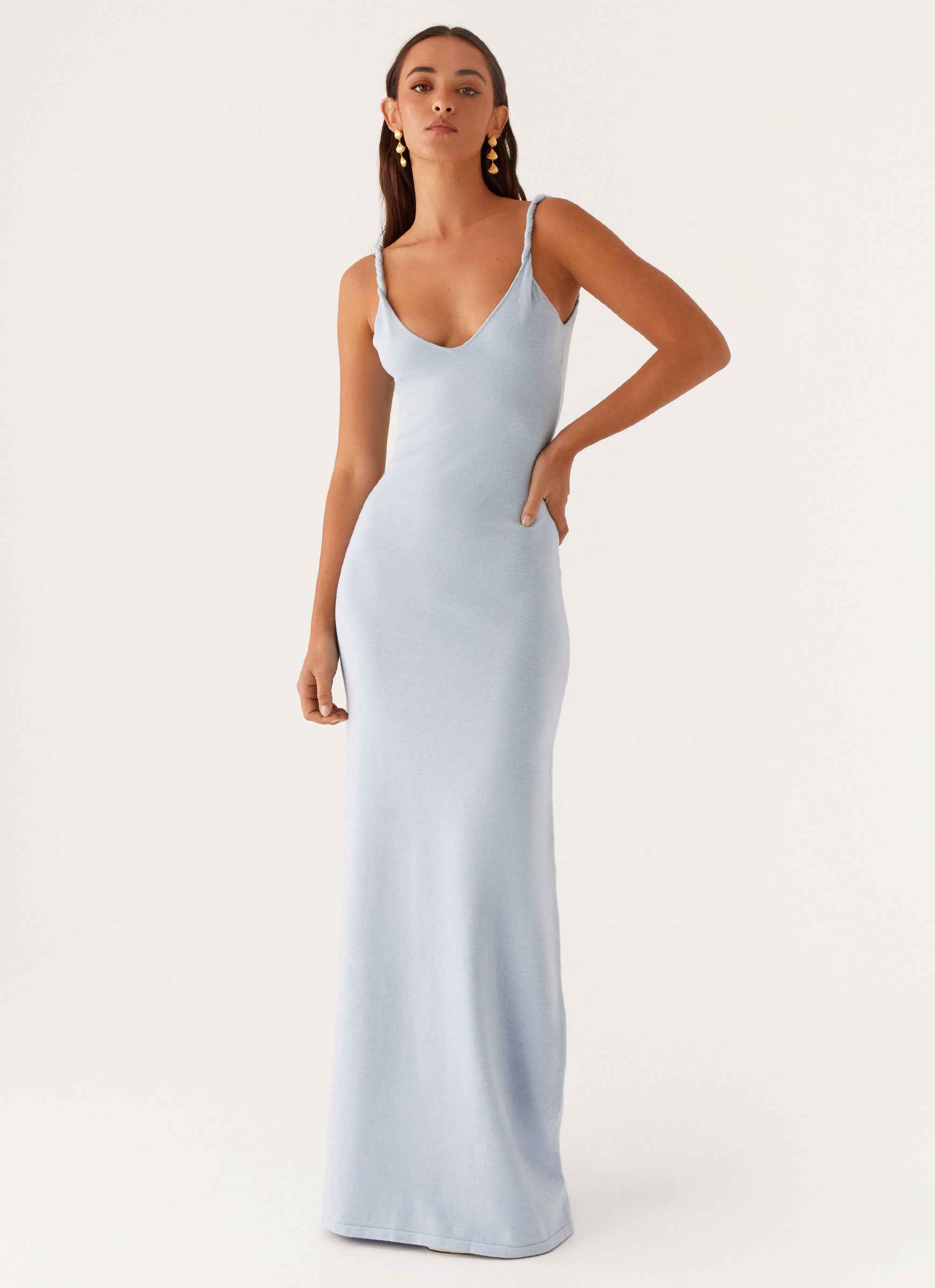 Anastasia Maxi Dress - Blue Twisted Straps