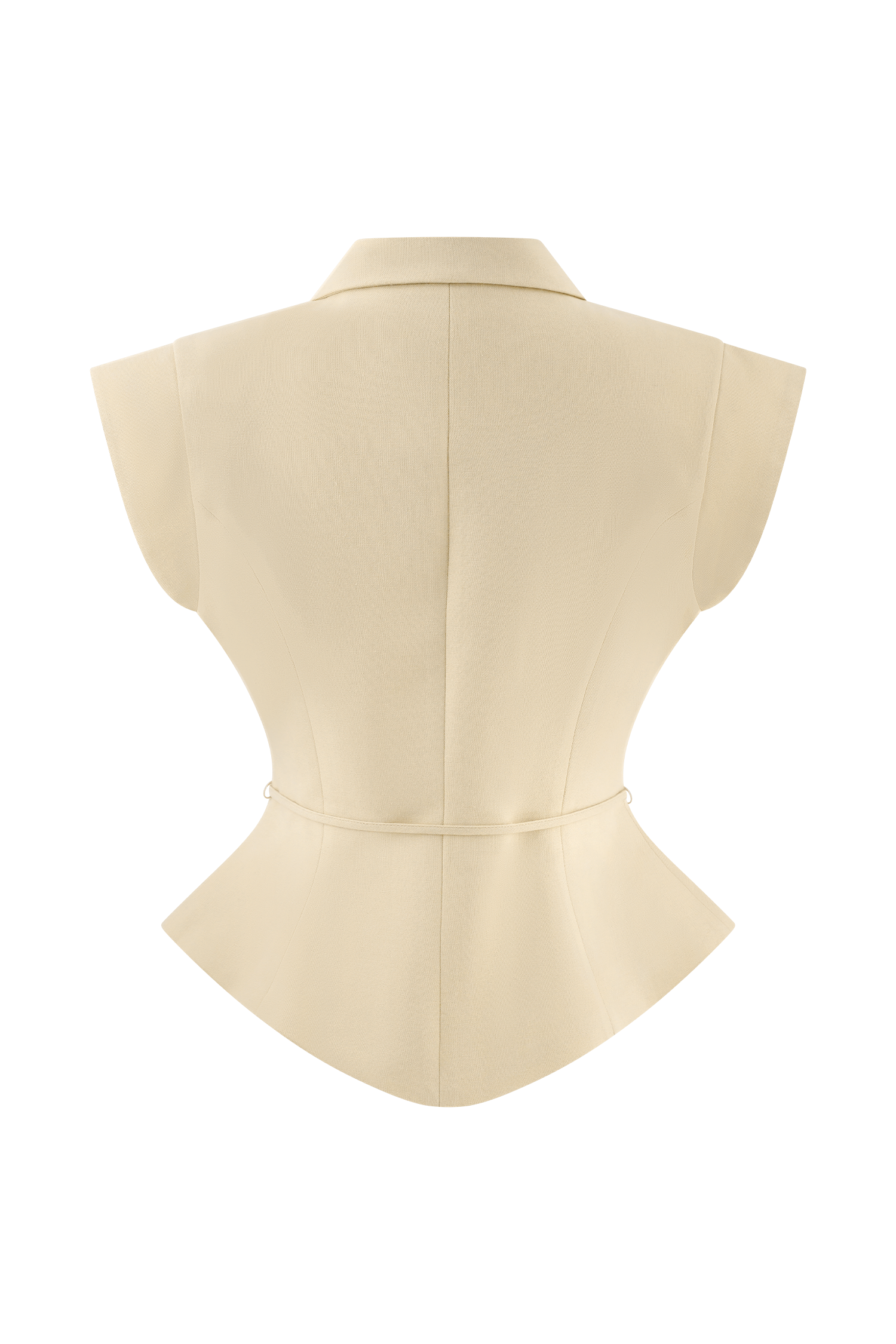 Andina Natural Beige Linen Short Sleeve Top