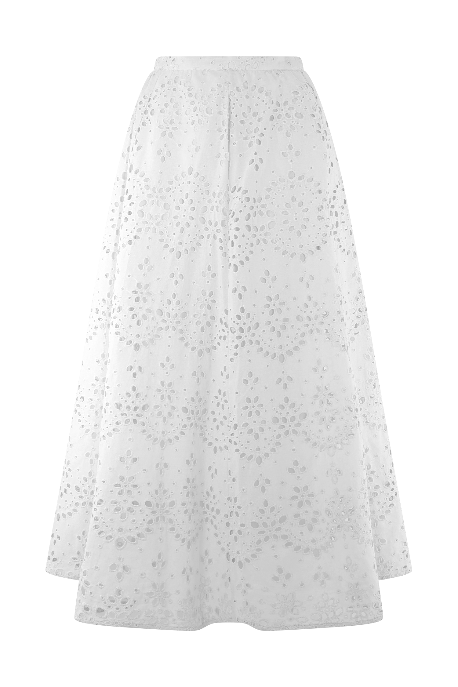 Arla White Broderie Midi Skirt