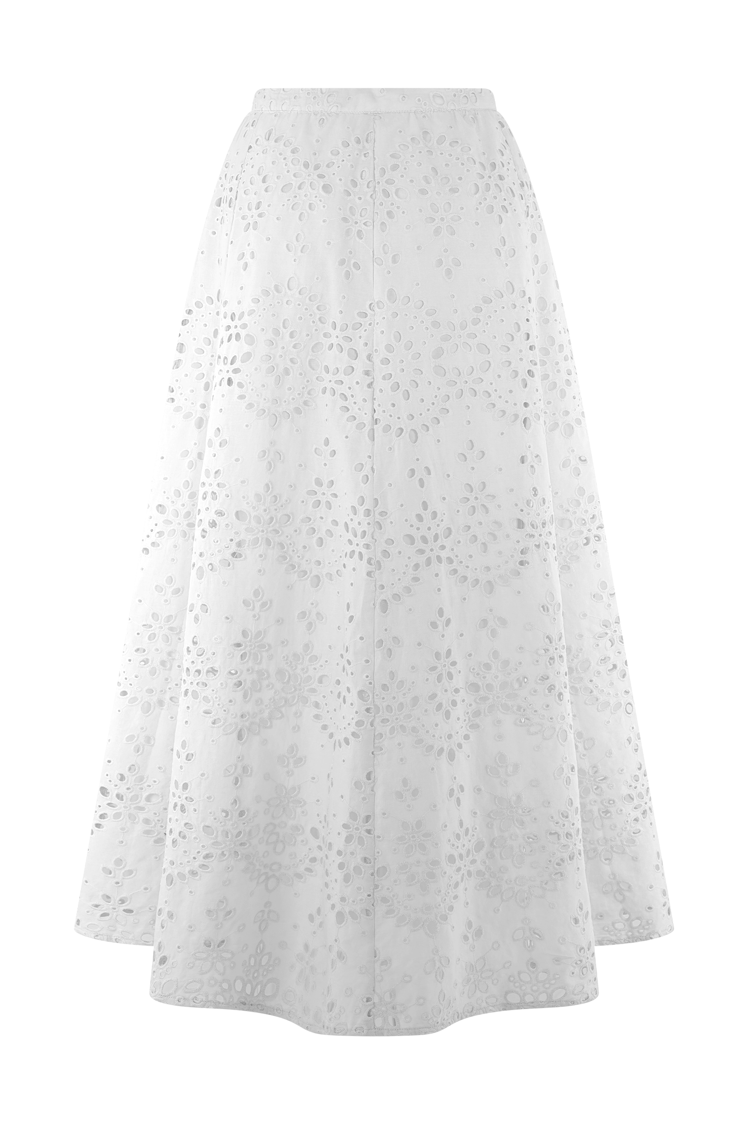 Arla White Broderie Midi Skirt