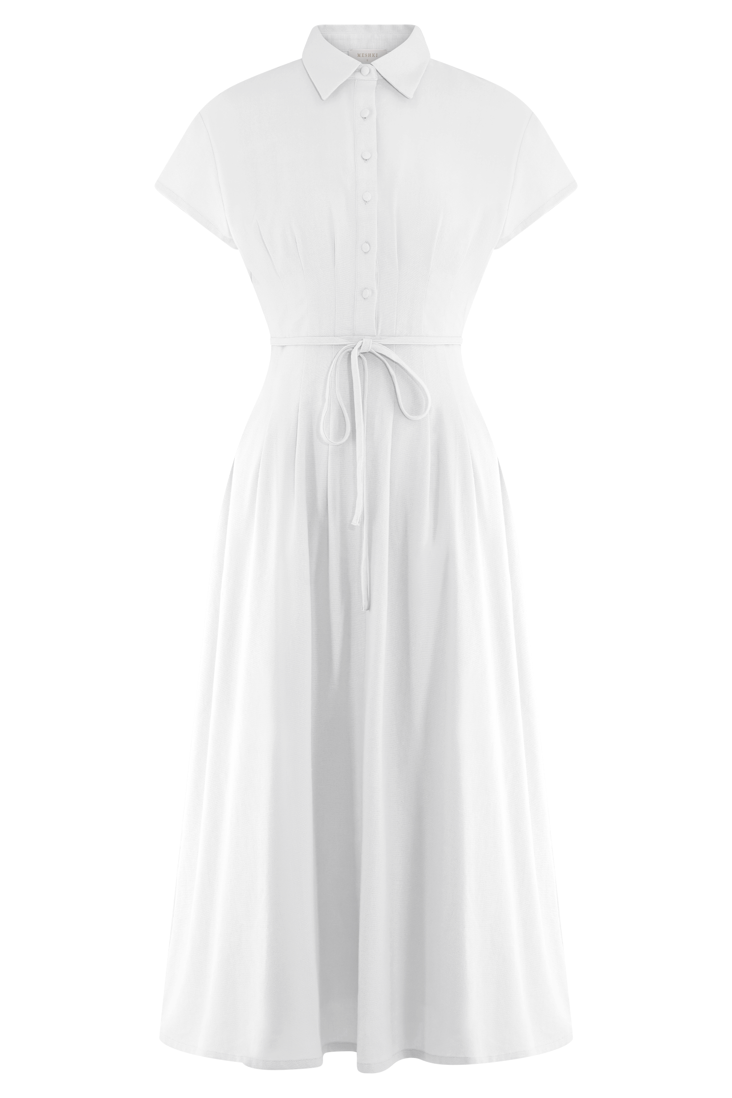 Aysha White Linen Midi Dress