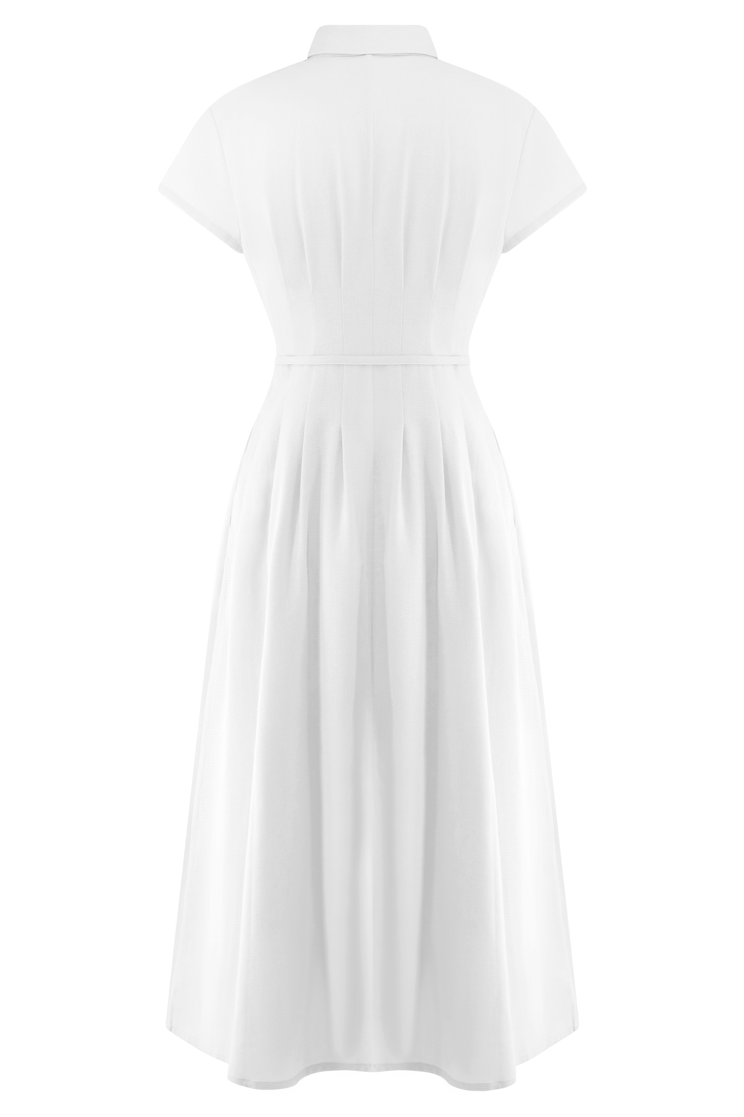 Aysha White Linen Midi Dress