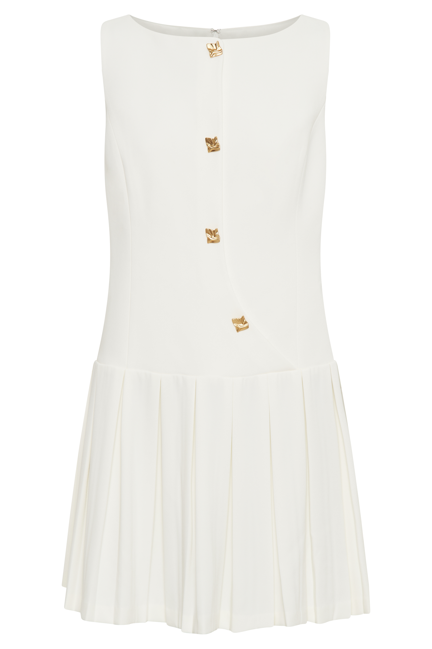 Mackenzie Ivory Pleated Mini Dress