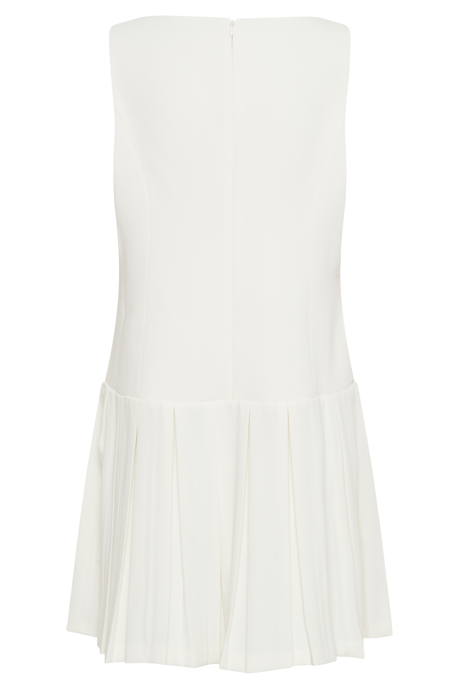 Mackenzie Ivory Pleated Mini Dress