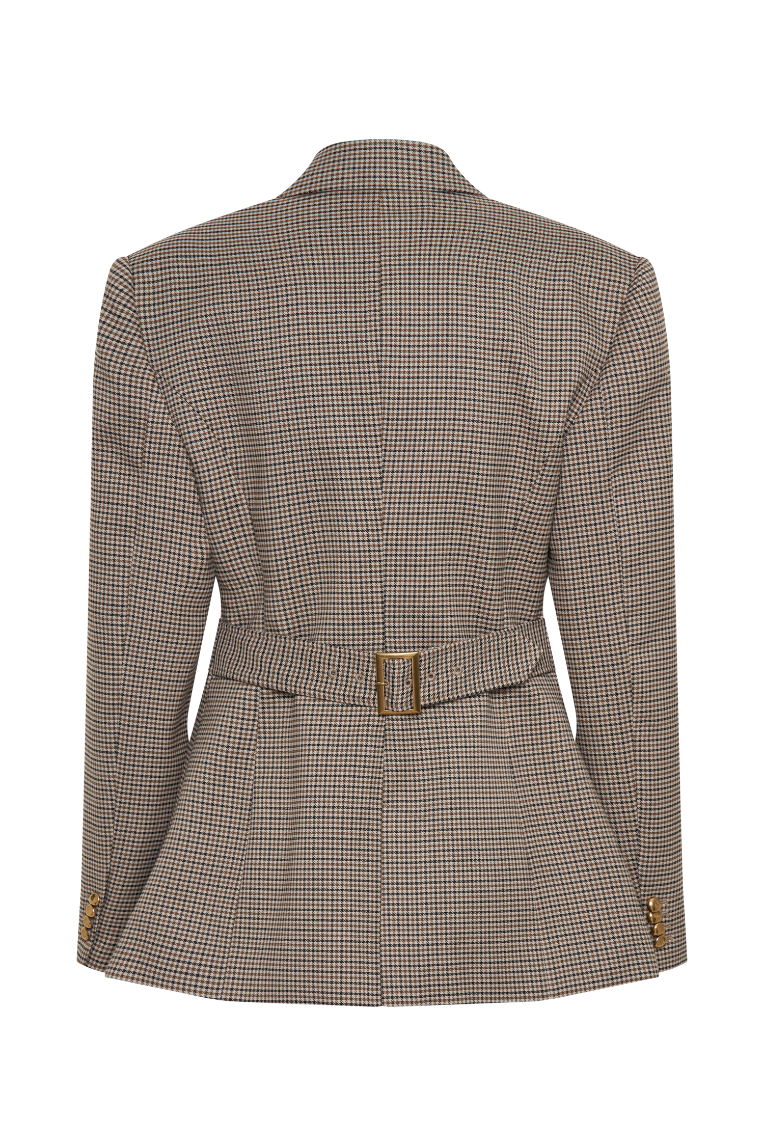 Mila Tan Check Shaped Blazer
