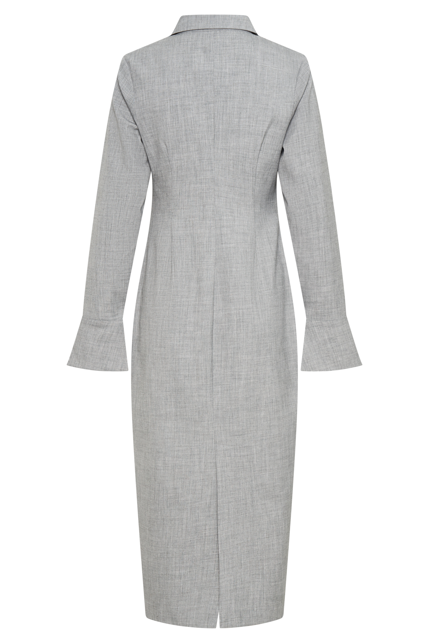 Dorian Charcoal Marle Fitted Shirt Midi Dress