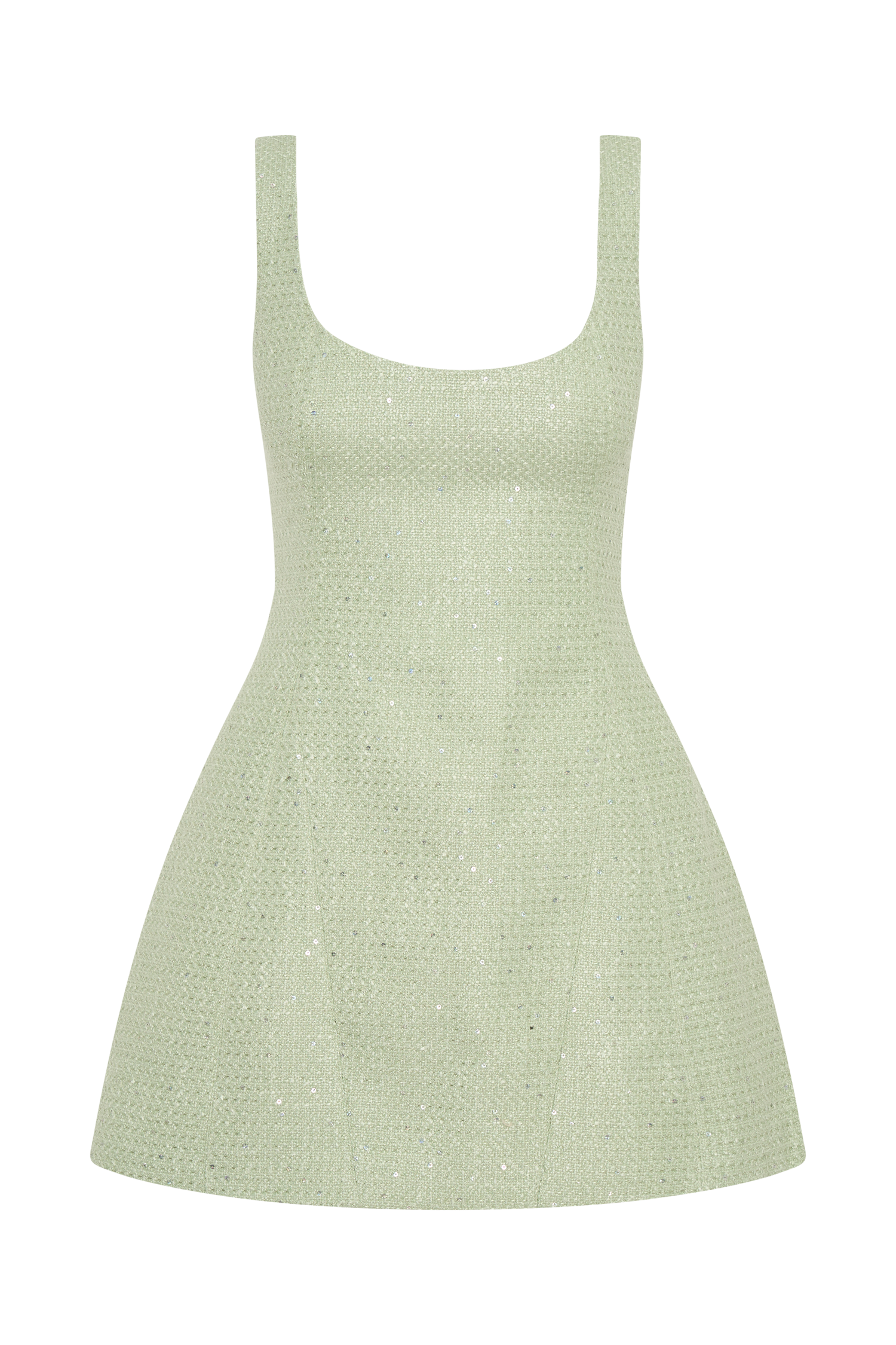 Cornelia Pastel Green Tweed Mini Dress