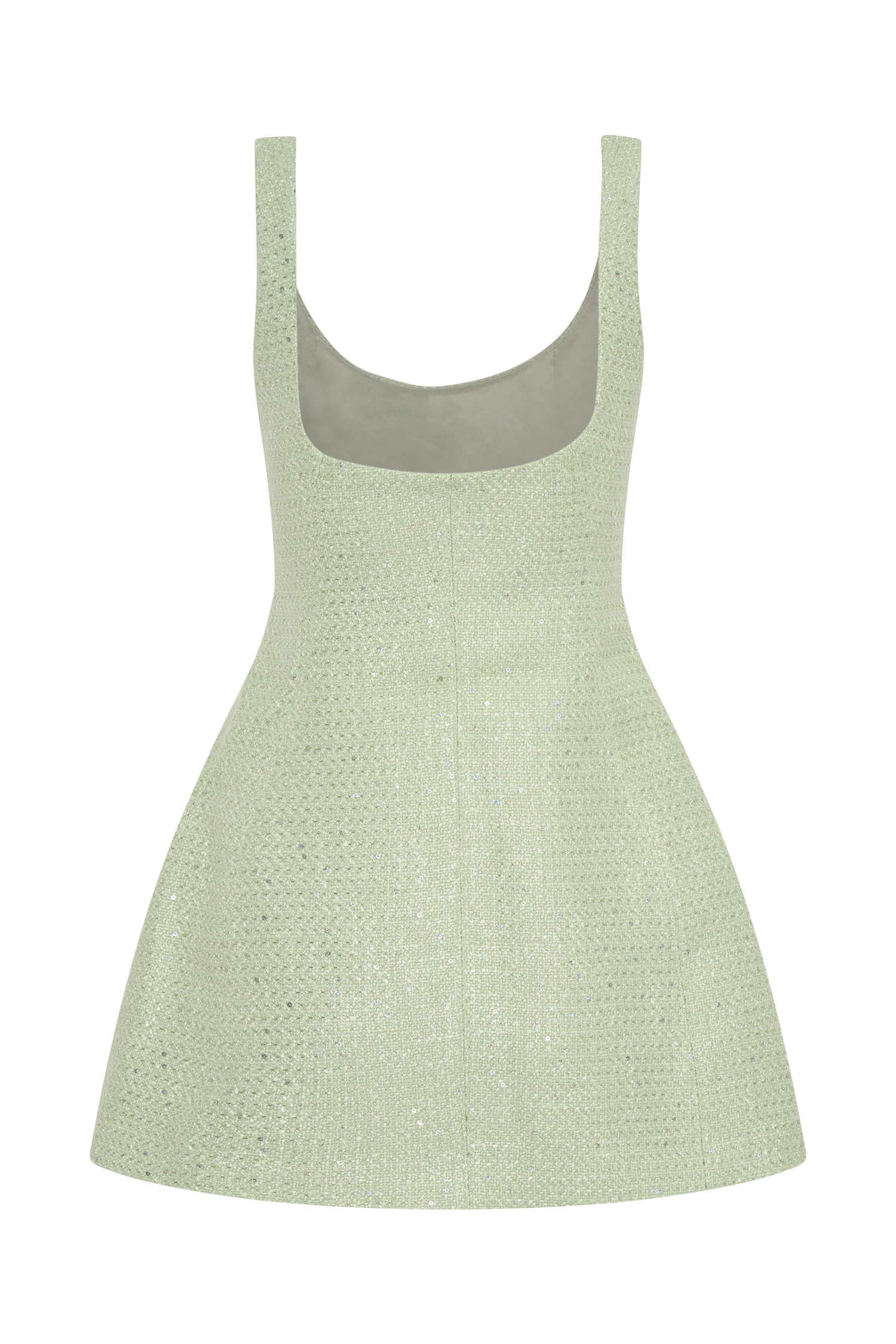 Cornelia Pastel Green Tweed Mini Dress