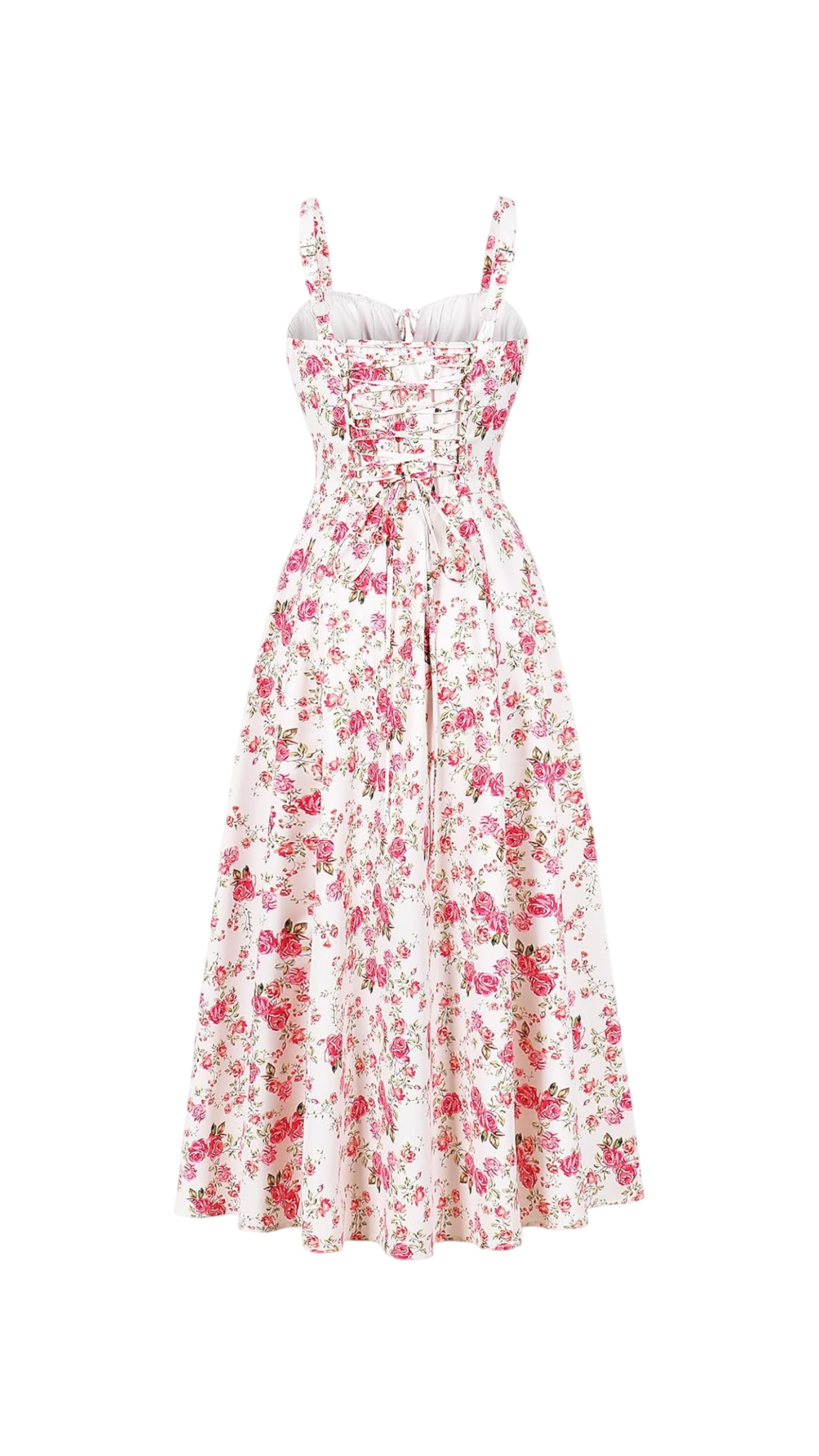 Cora Blossom Coral Midi Dress