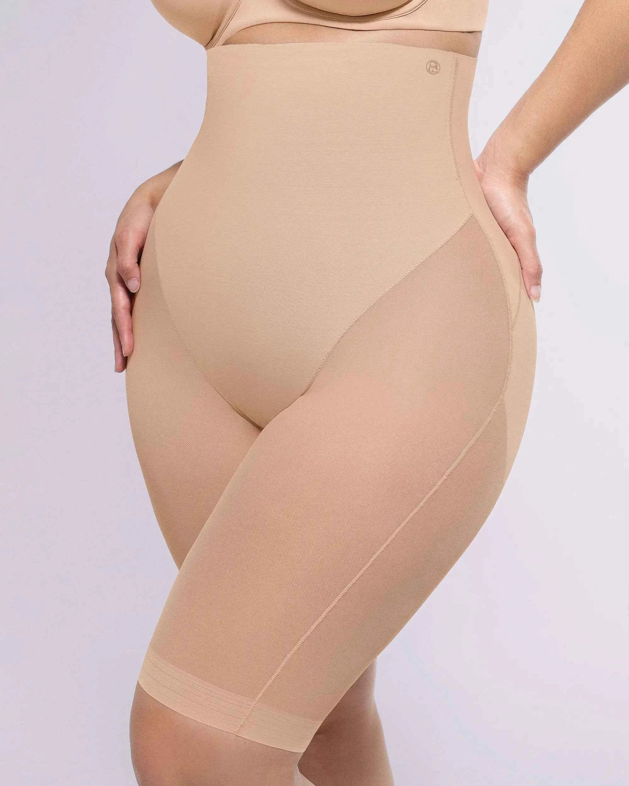 BOOT-YEAH Midi Shorts - Black Butt-Lifting Mesh