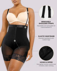 BOOT-YEAHâ„?Midi Shaping Shorts - Black Compression Lace