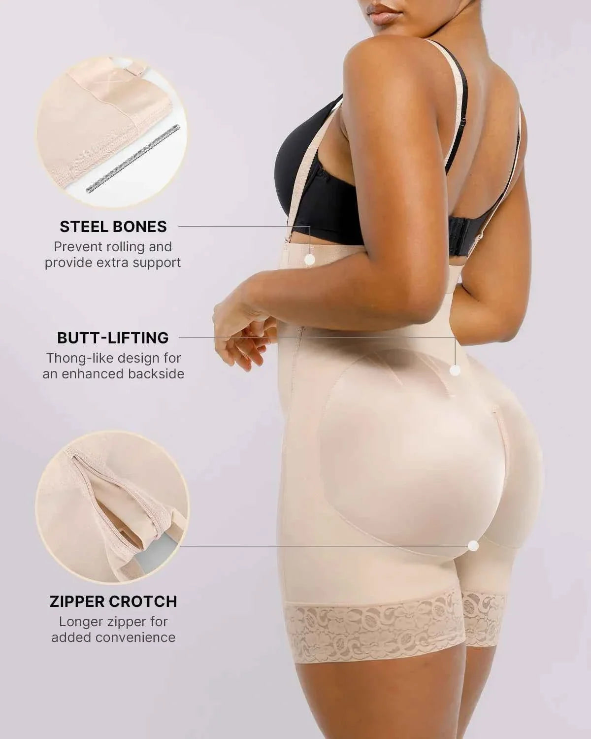 BOOT-YEAHâ„?AirSlim® Postpartum Support Short - Black Lace