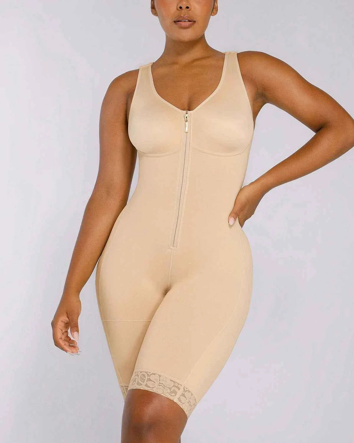 BOOT-YEAH AirSlim Midi Bodysuit - Black Lace