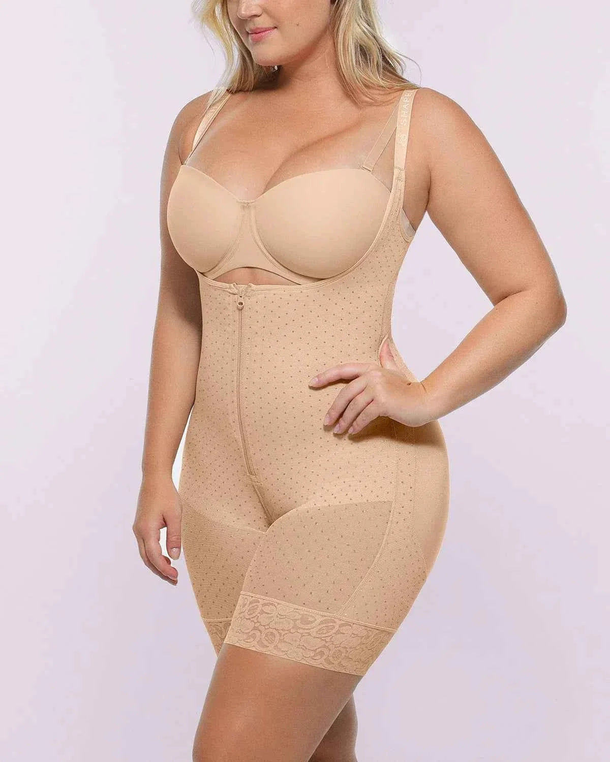 BOOT-YEAHâ„?Midi Bodysuit - Black Polka Dot Mesh