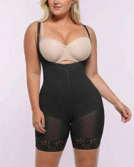 BOOT-YEAHâ„?Midi Bodysuit - Black Polka Dot Mesh