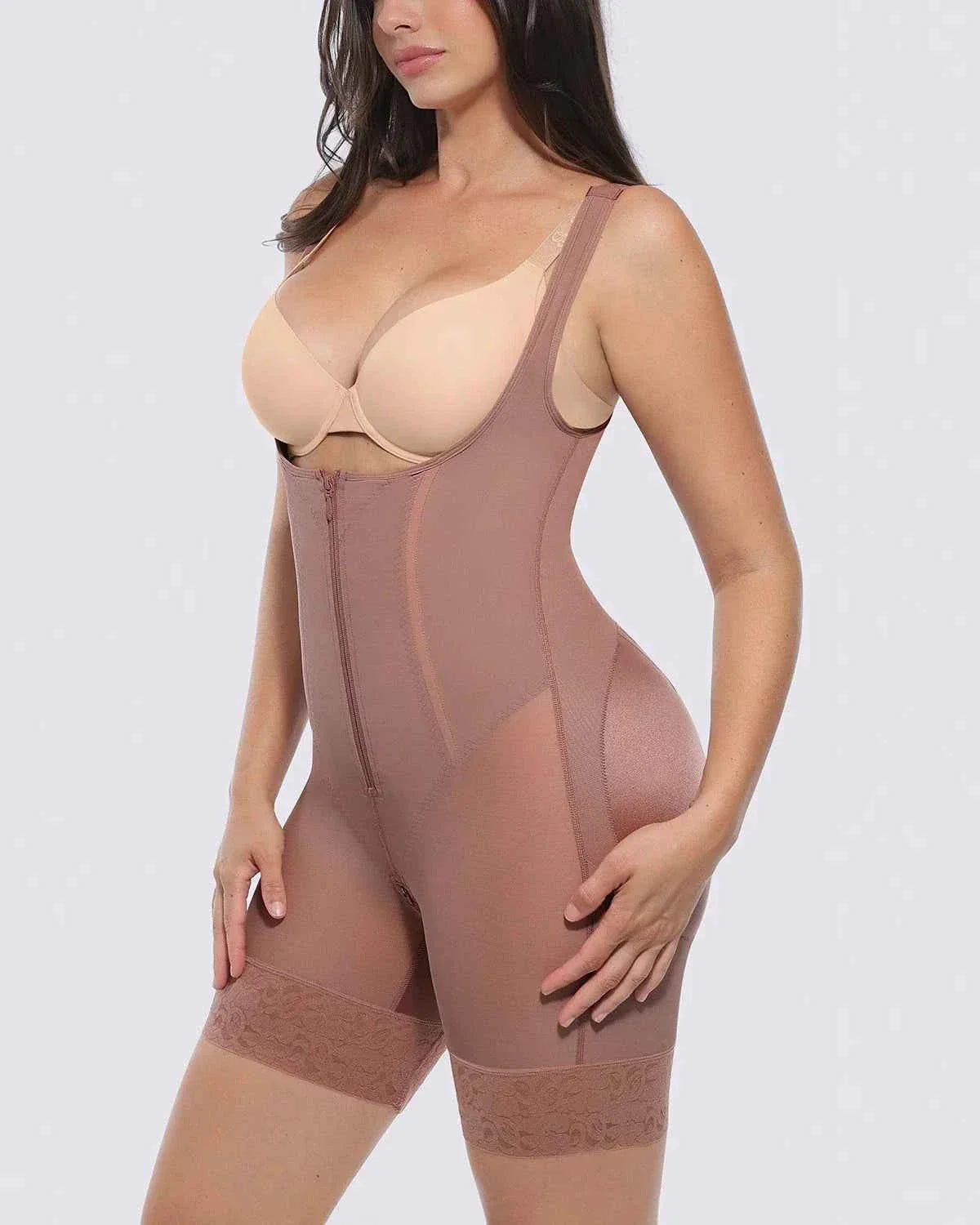 BOOT-YEAHâ„?Mini Bodysuit - Black Lace Tummy Control