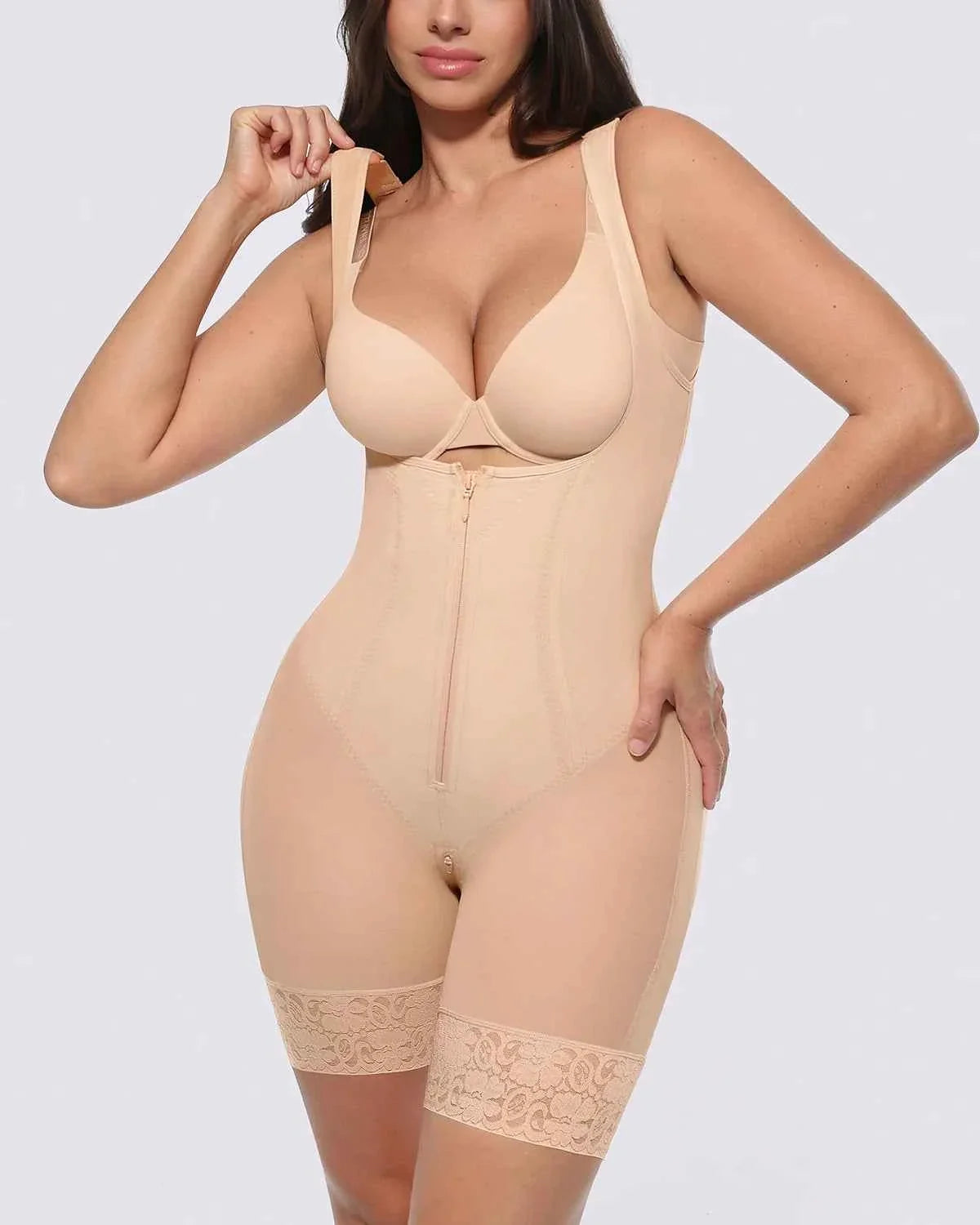 BOOT-YEAHâ„?Mini Bodysuit - Black Lace Tummy Control