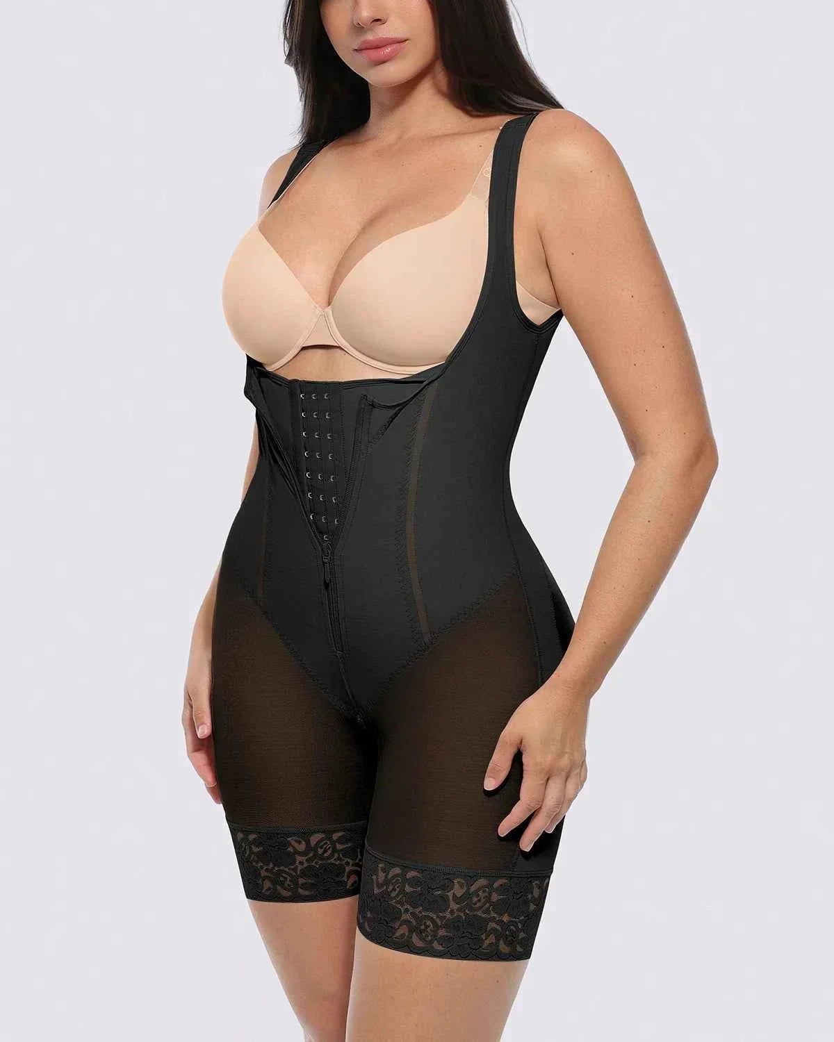 BOOT-YEAHâ„?Mini Bodysuit - Black Lace Tummy Control